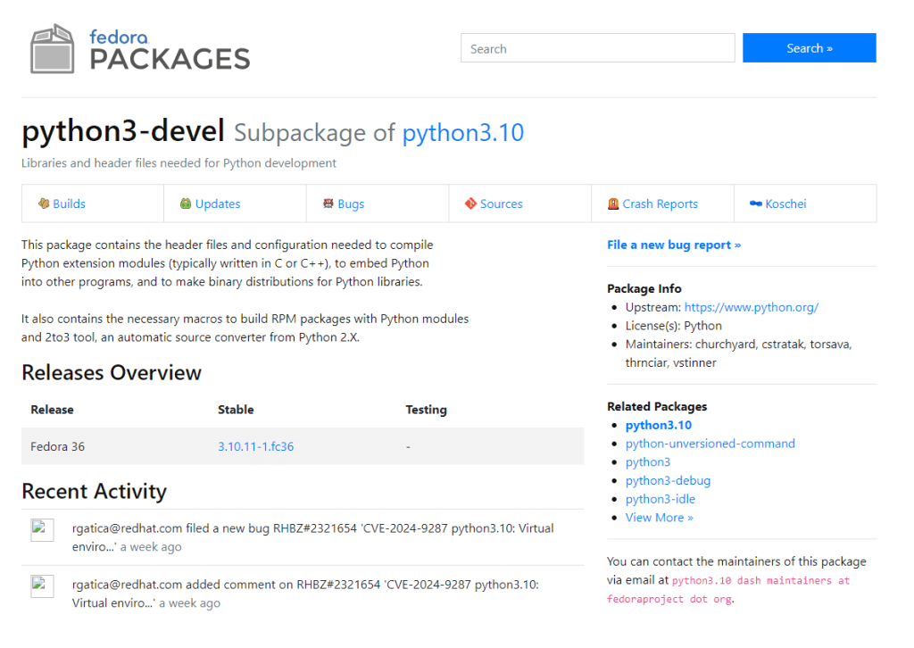 python3-devel development package